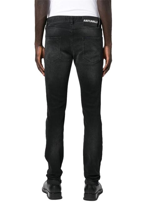 Straight jeans with logo application JUST CAVALLI | Trousers | S03LA0140 N32092900